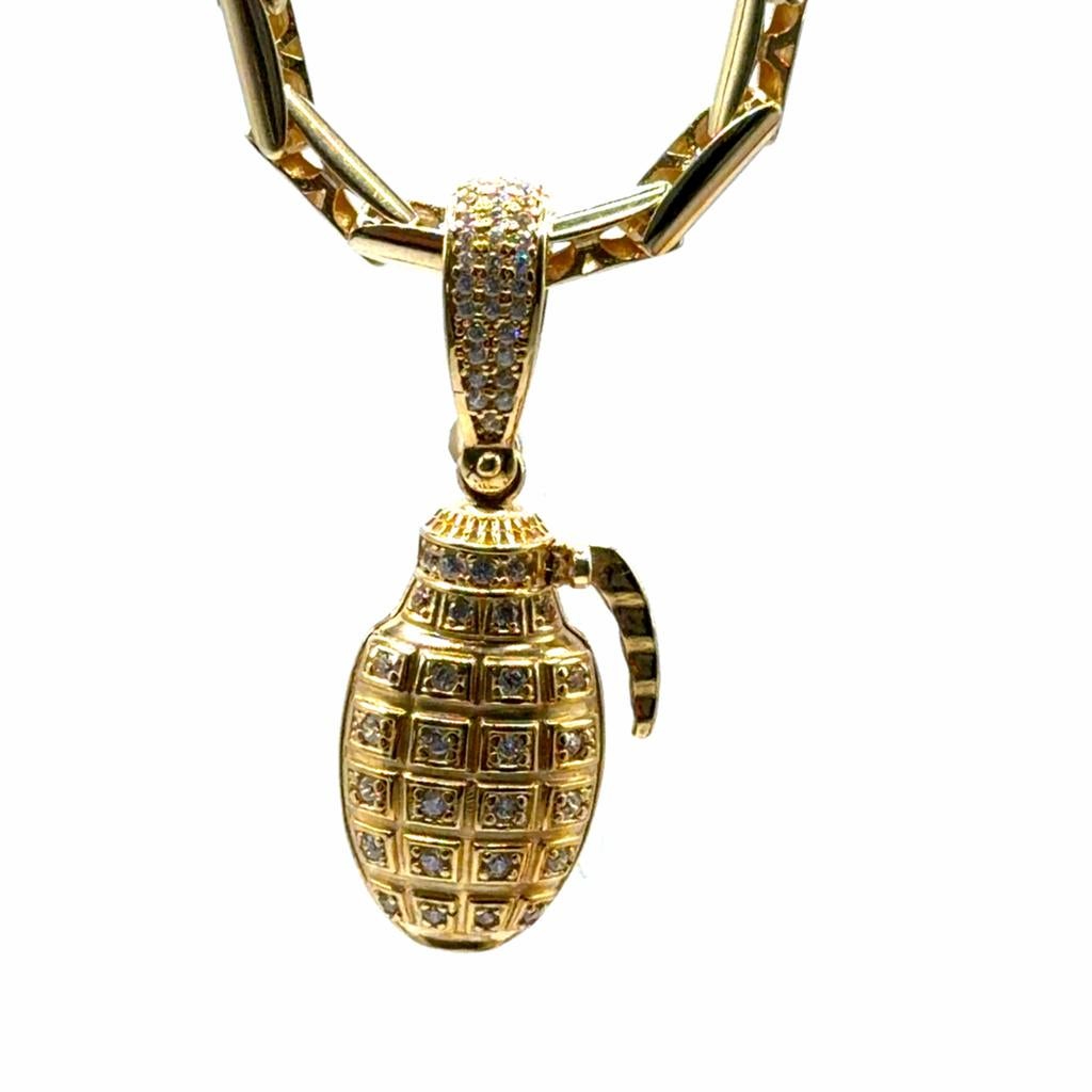 Gouden Granaat Hanger met Zirkonia - 14K