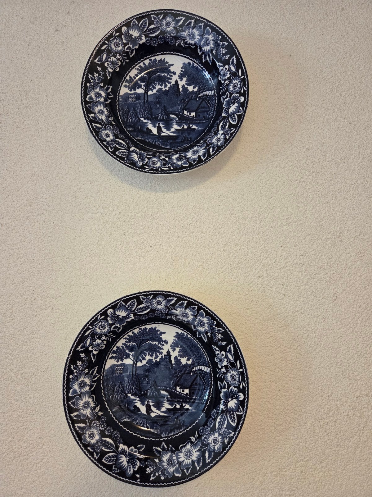 Set van 3 blauwe sierborden (23 cm en 30 cm), Ophalen