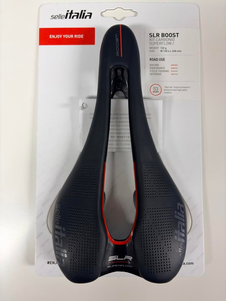 Selle Italia SLR Boost Kit Carbonio Superflow S3 Zadel, Ophalen of Verzenden, Zo goed als nieuw, Zadel, Racefiets