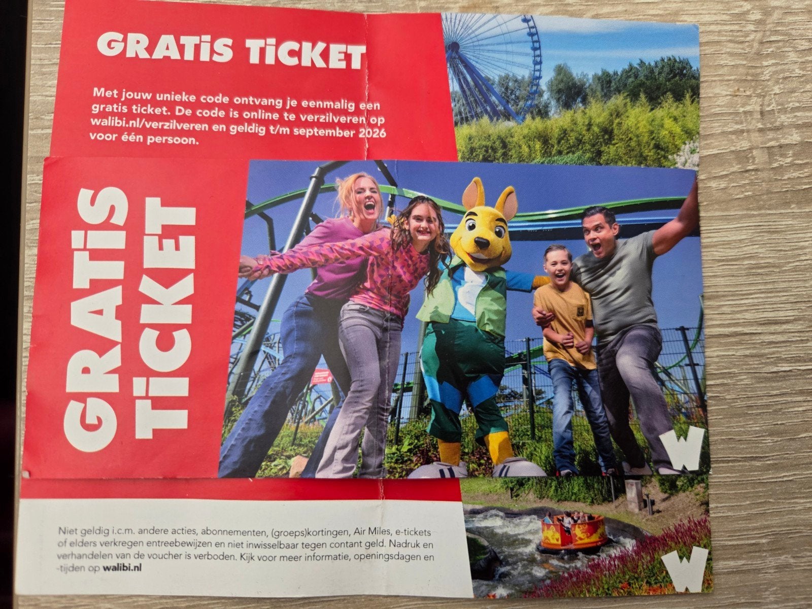 voucher ticket walibi, Tickets en Kaartjes, Drie personen of meer, Kortingskaart