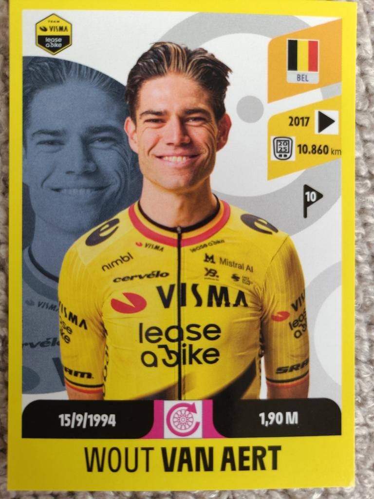 Panini Tour de France 2026 sticker Van Aert, Ophalen of Verzenden, Zo goed als nieuw, Sticker