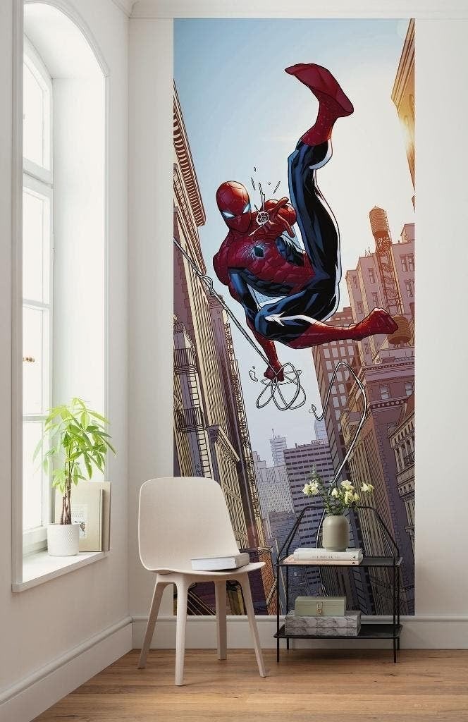 Spiderman Vlies Behang Swinging - 100x250 -Gratis Verzending, Huis en Inrichting, Verzenden, Nvt, Komar, Nvt