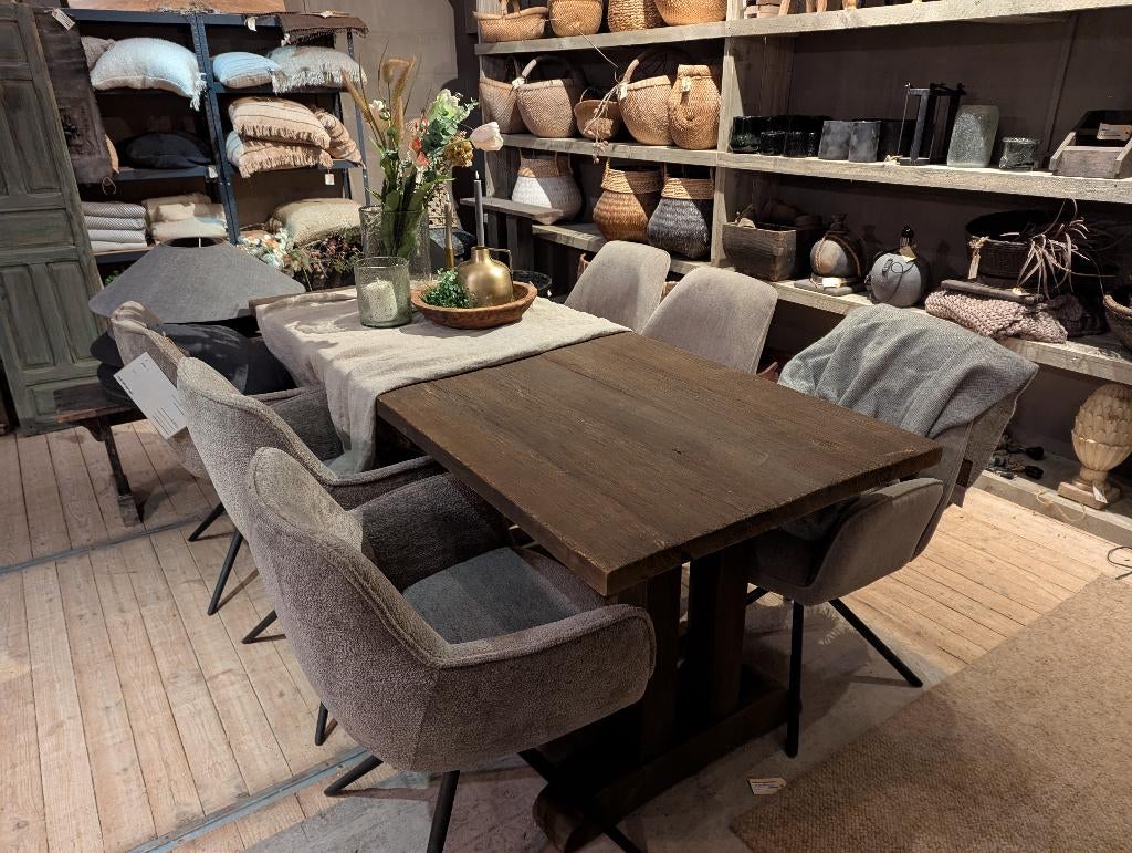 Nieuwe eettafel type Rough 200x80, Ophalen, 50 tot 100 cm, Landelijk, Vijf personen of meer