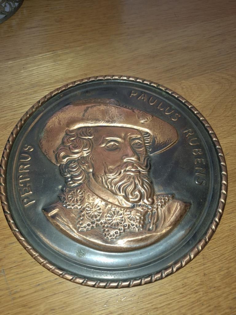 Koperen wandplaat Petrus Paulus Rubens, Ophalen of Verzenden, Koper