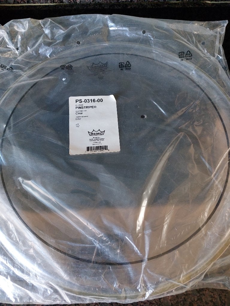 Remo drumvel 16 inch PS-0316-00 Pinstripe, Ophalen, Zo goed als nieuw, Drums of Percussie