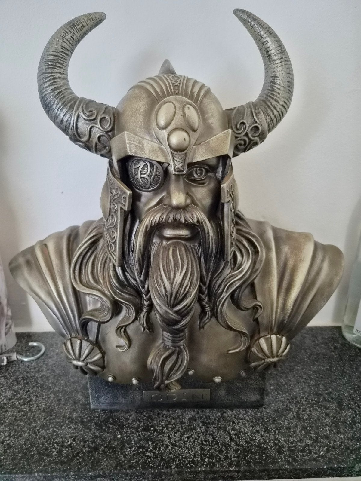 Gedetailleerd beeld van Odin, Noorse krijger, Antiek en Kunst, Ophalen of Verzenden, Handgemaakt, 20 - 50 cm, Beeld