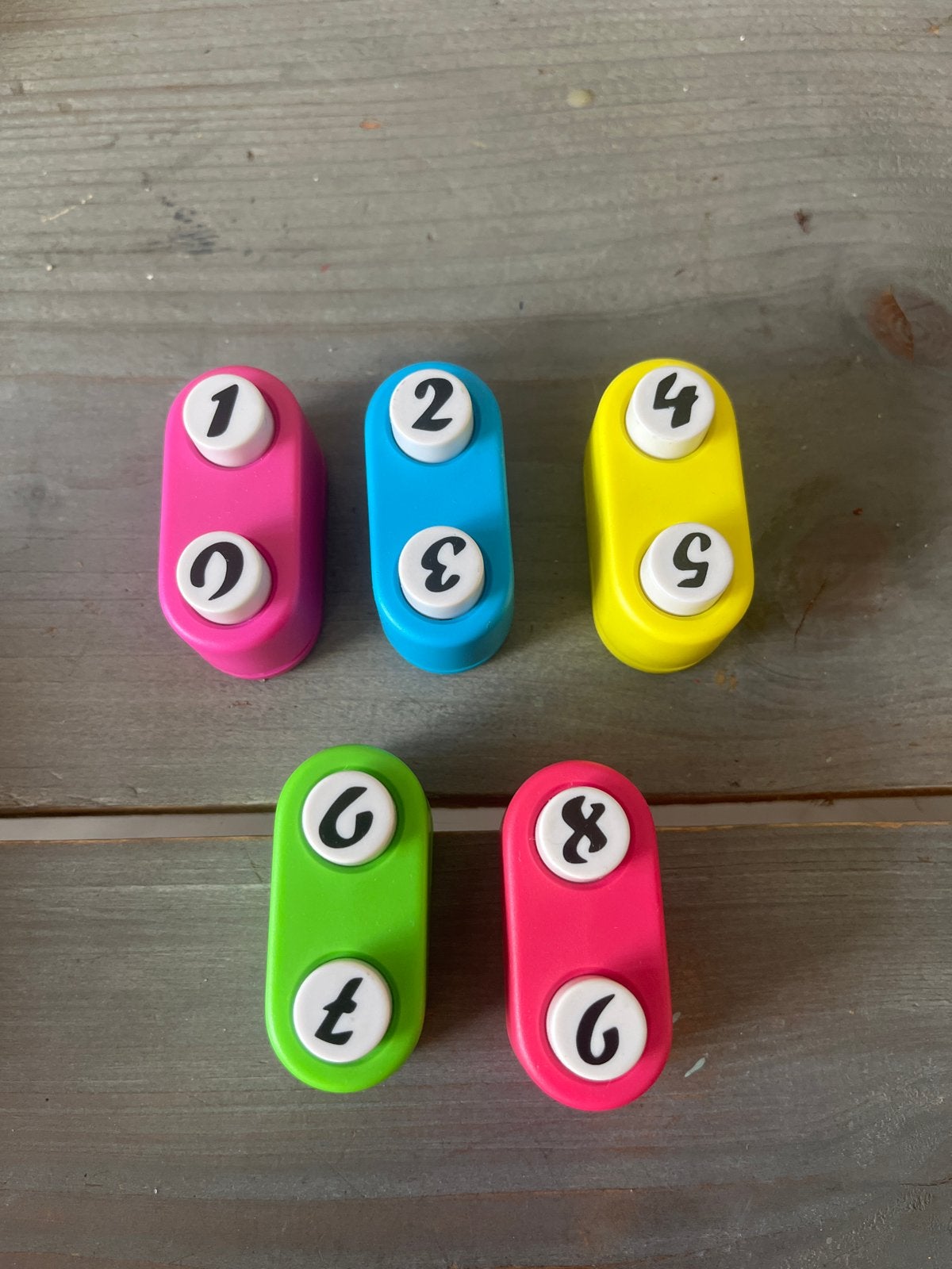 Nummerponsen set 1 t/m 10 (5 stuks), Gebruikt, Gereedschap of Toebehoren, Meerkleurig, Ophalen of Verzenden