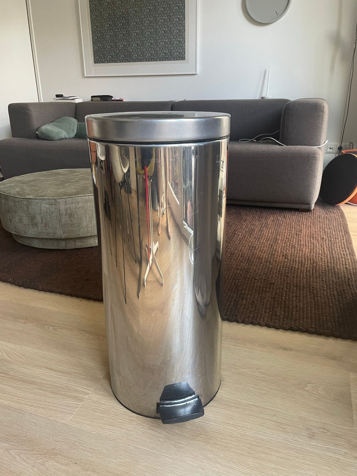 Brabantia Pedaalemmer - RVS Prullenbak, Ophalen, 50 – 75, Gebruikt, Met pedaal