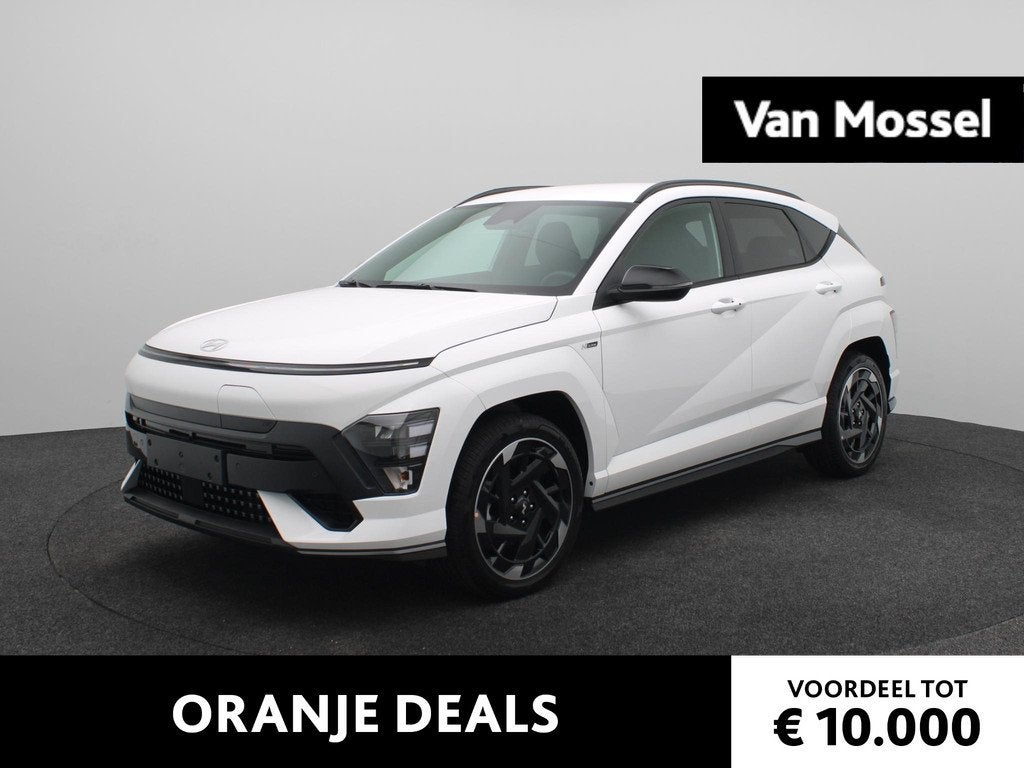 Hyundai Kona Electric N Line Business 64.8 kWh | Warmtepomp, Stof, Zwart, Met garantie (alle), Wit