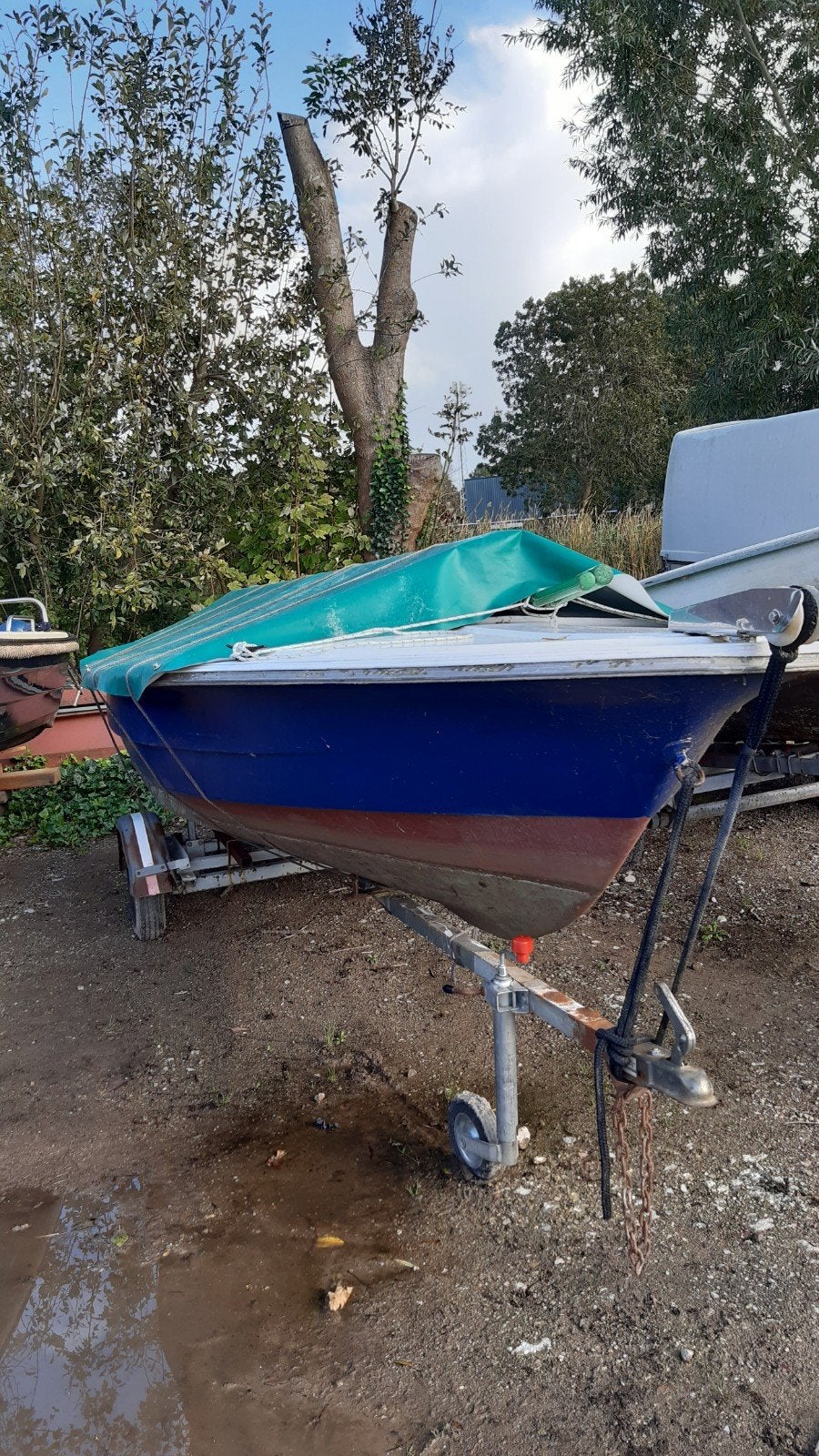 vis-tourbootje, 4.40 m, blauw, Watersport en Boten, Ophalen, Overige merken, Gebruikt, 40 cm