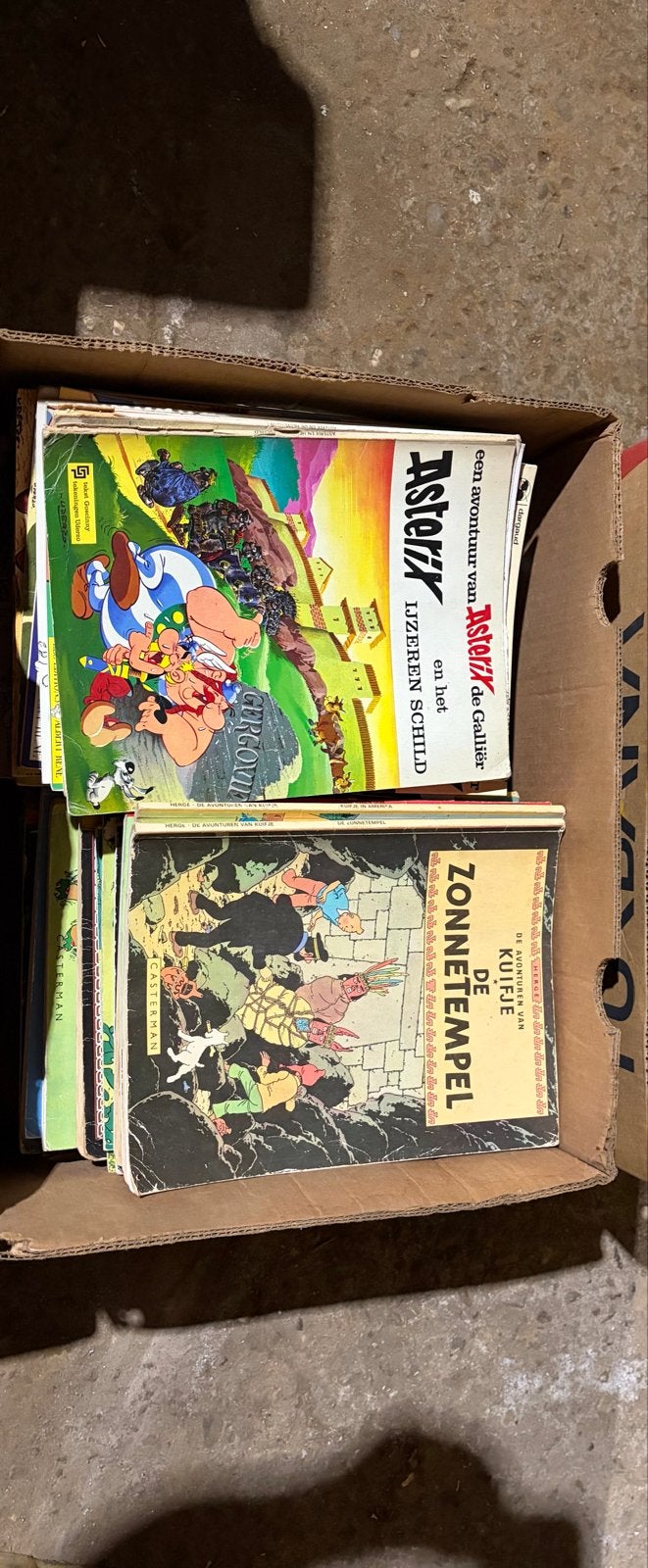 Asterix en Kuifje stripboeken - IJzeren Schild & Zonnetempel, Boeken, Stripboeken, Meerdere stripboeken, Ophalen, Gelezen