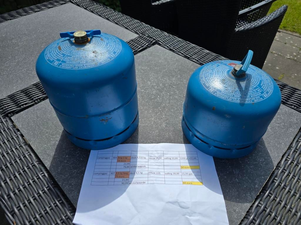 Twee gasflessen, Ophalen