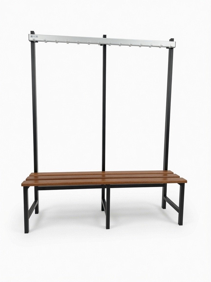 Garderobebank met kapstok, 140 cm breed, Antiek en Kunst, Antiek | Meubels | Stoelen en Banken, Ophalen of Verzenden