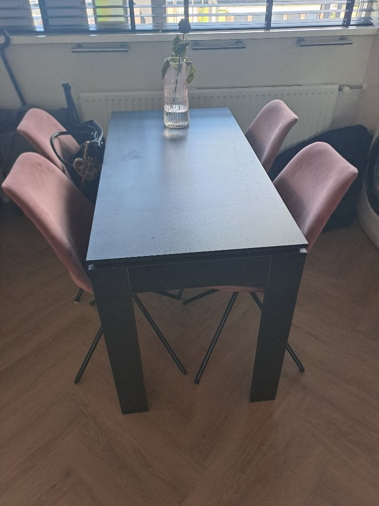 Tafel met 4 stoelen, Ophalen, Gebruikt, 50 tot 100 cm, Vier personen