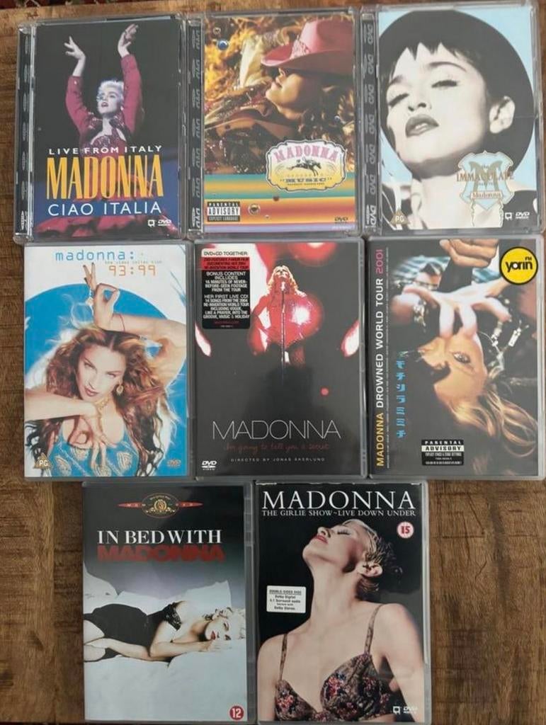 Madonna 8 DVD’s Collectie - Live Concerten & Documentaires, Vanaf 12 jaar, Ophalen of Verzenden, Zo goed als nieuw, Documentaire