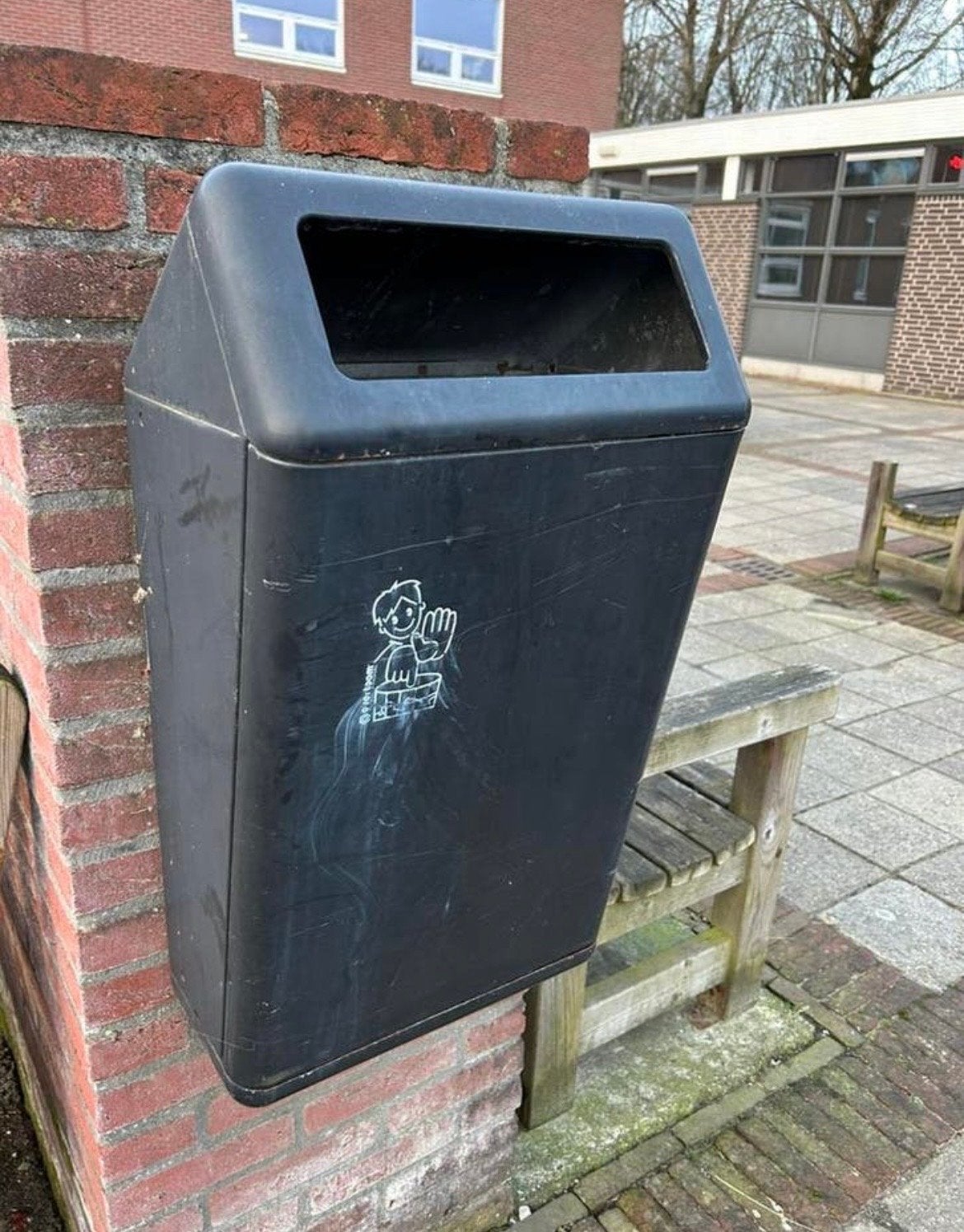 6x Muurbevestiging professionele Afvalbakken, 40 liter of meer, Ophalen, Gebruikt, Kunststof