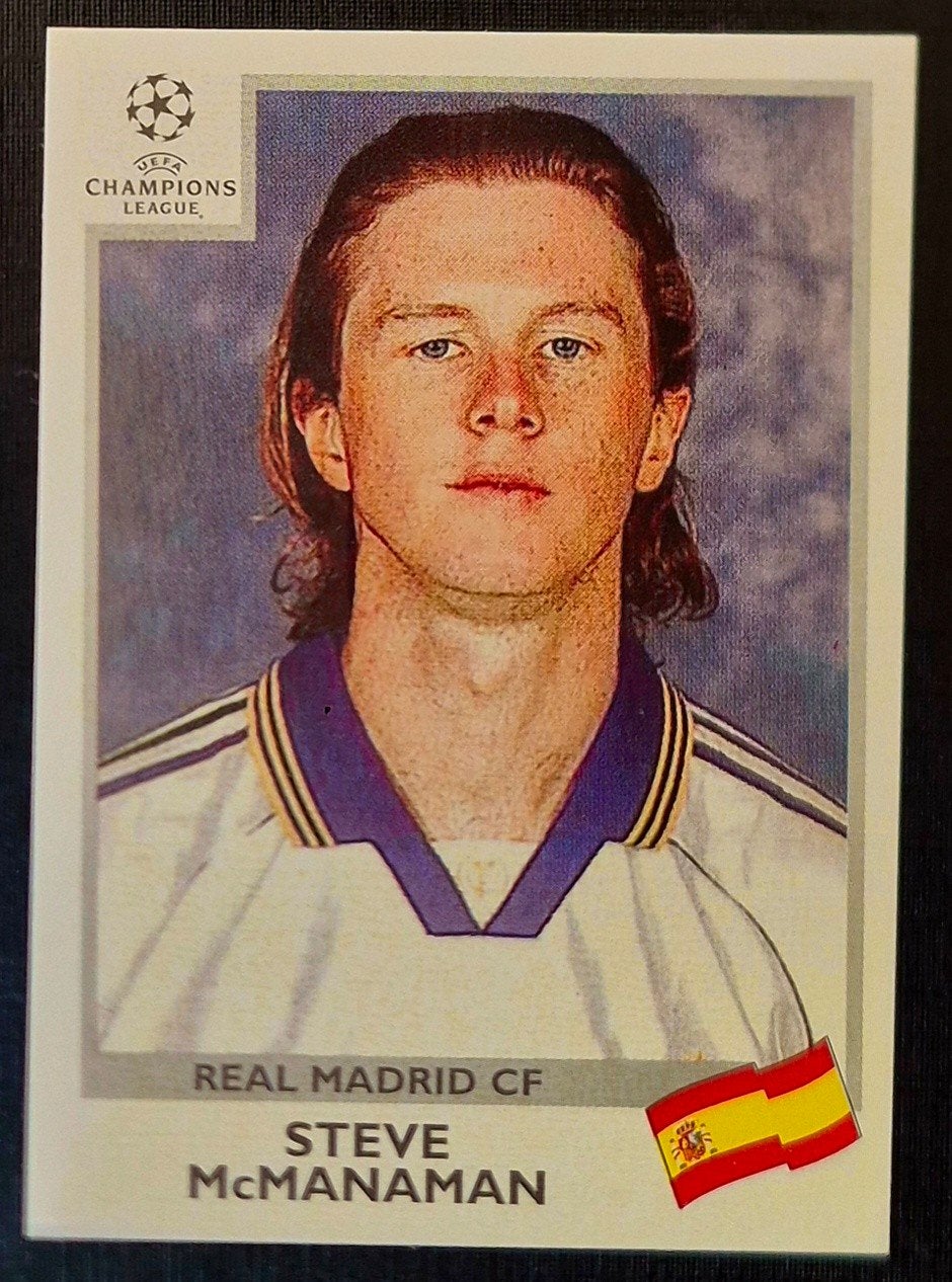 Panini Champions League Steve McManaman - Real Madrid, 00/01, Ophalen of Verzenden, Zo goed als nieuw, Sticker