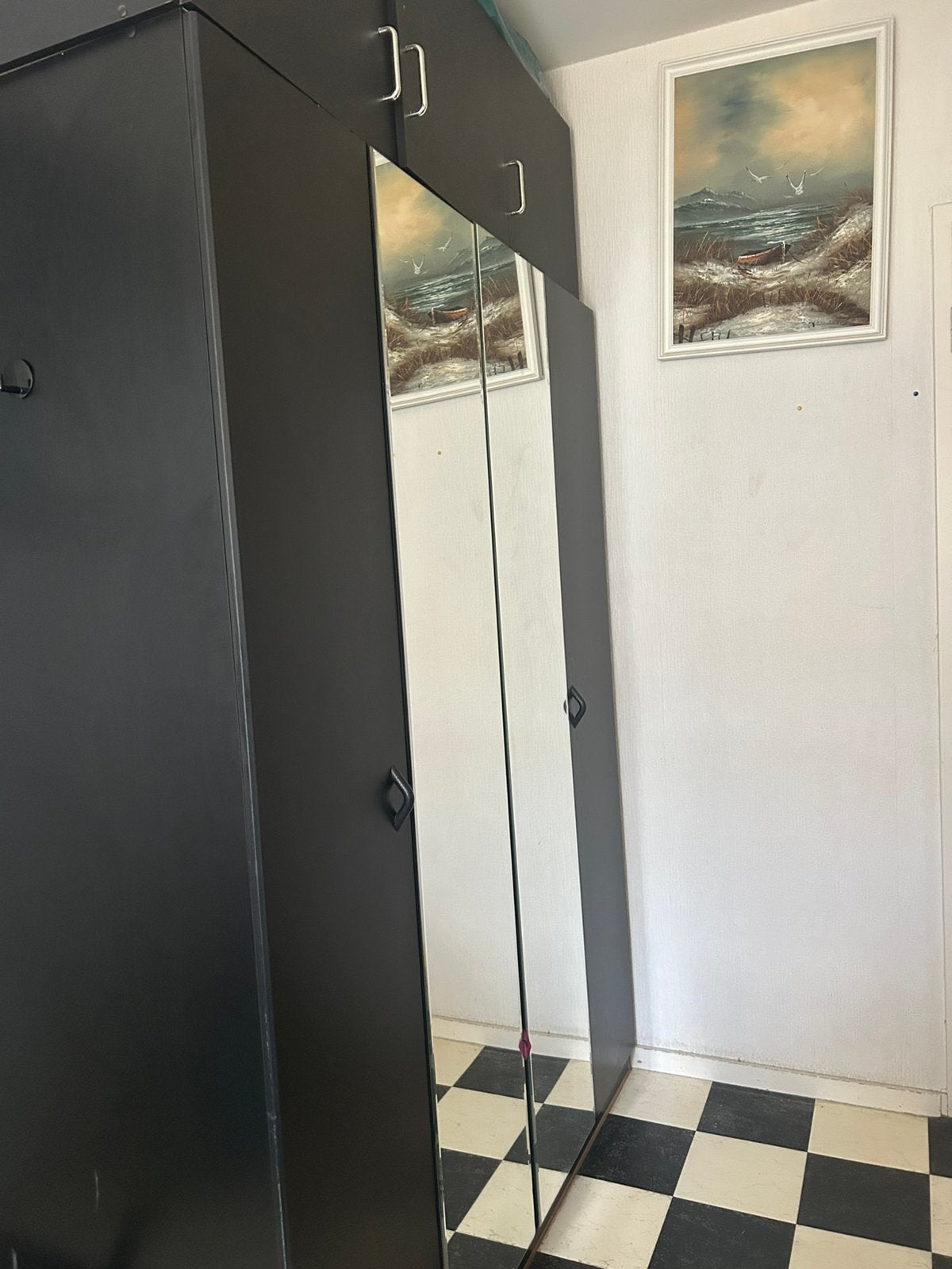 Kledingkast met spiegel 150 breed, Huis en Inrichting, Kasten | Kledingkasten, Ophalen, 100 tot 150 cm, Zo goed als nieuw, 150 tot 200 cm
