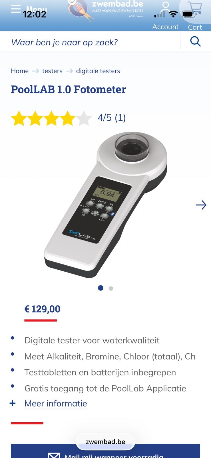 Watertester zwembad digitaal poollab 1.0, Ophalen of Verzenden, Zo goed als nieuw