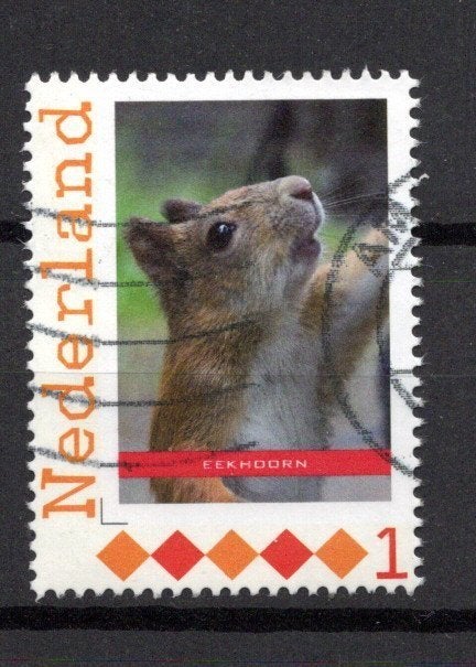 gestempelde zegel. Persoonlijke: eekhoorn uit vel van 3, Ophalen of Verzenden, Na 1940, Gestempeld