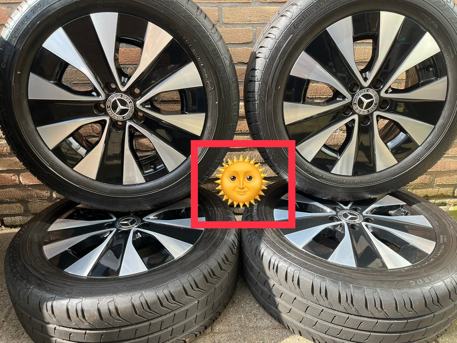 4x8 mm 17” orig Mercedes vito V-klasse EQV Continental zomer, Auto-onderdelen, Banden en Velgen, Banden en Velgen, Zomerbanden