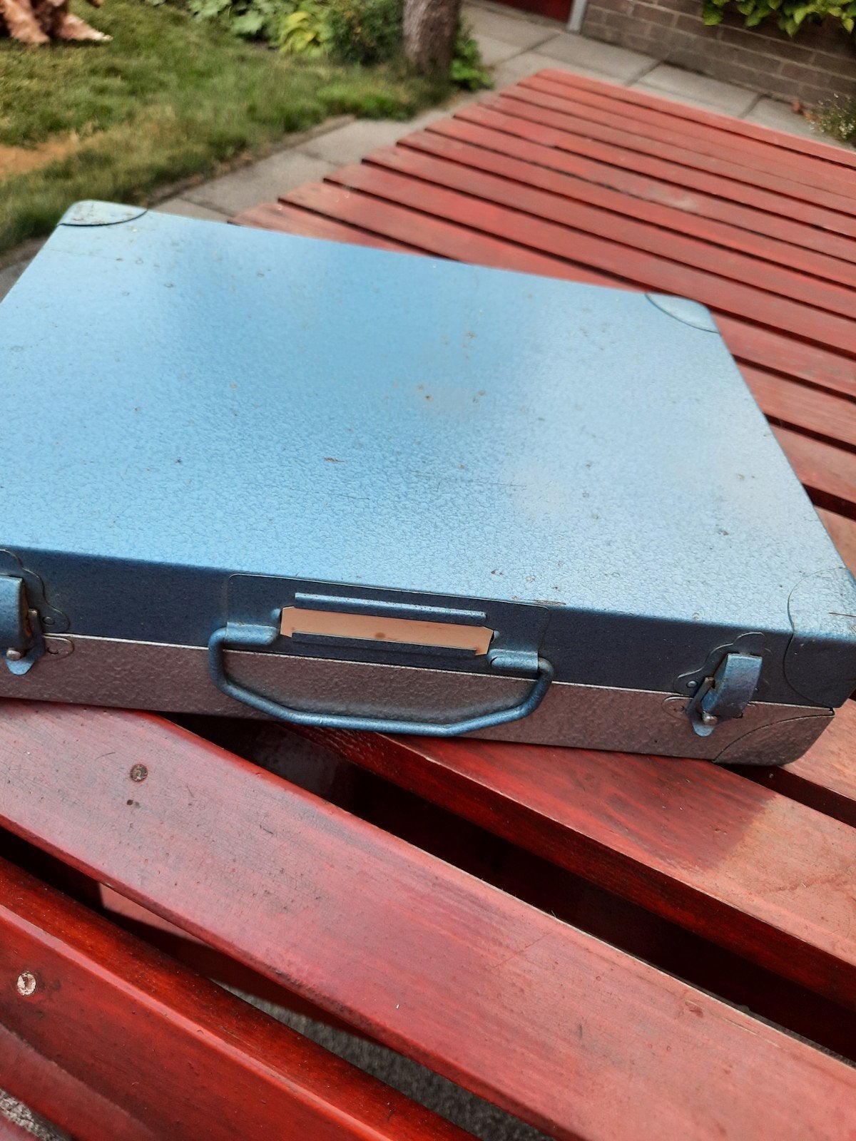 Vintage stalen dia opbergdoos uit de jaren '50, Ophalen of Verzenden, Gebruikt