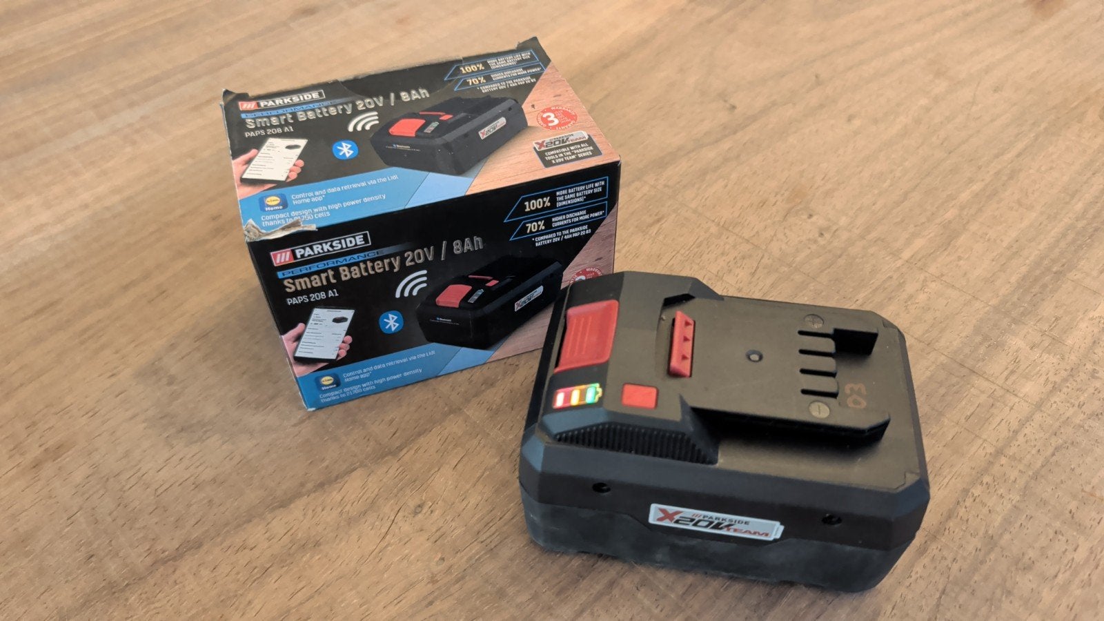 Parkside Smart Accu 20V / 8Ah PAPS 208 A1, Ophalen of Verzenden, Zo goed als nieuw