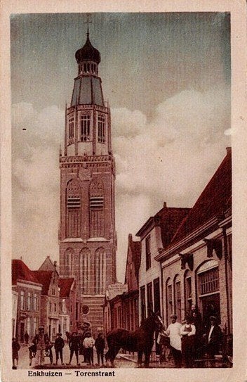 Oude Ansichtkaart Enkhuizen - Torenstraat, Verzenden, Voor 1920, Ongelopen, Stad of Dorp