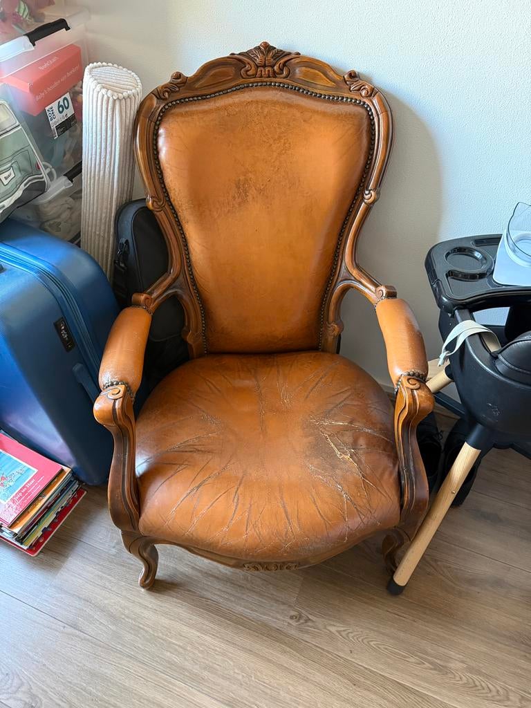 Antieke stoel - opknapper, Huis en Inrichting, Fauteuils, Ophalen, Gebruikt, 75 tot 100 cm, 50 tot 75 cm