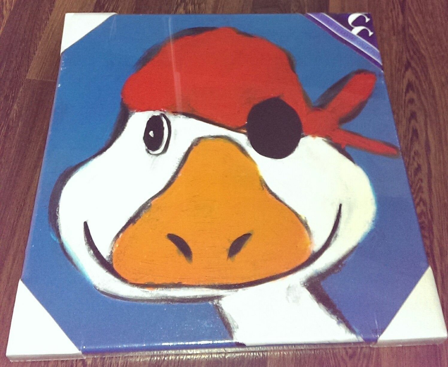 Leuke eend piraat schilderij voor kinderkamer, Ophalen of Verzenden, Nieuw