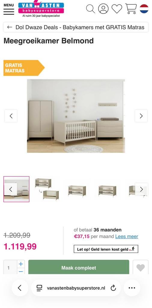 Babykamer kinderkamer Belmond, Kinderen en Baby's, Kinderkamer | Complete kinderkamers, Ophalen, Zo goed als nieuw, Jongetje of Meisje