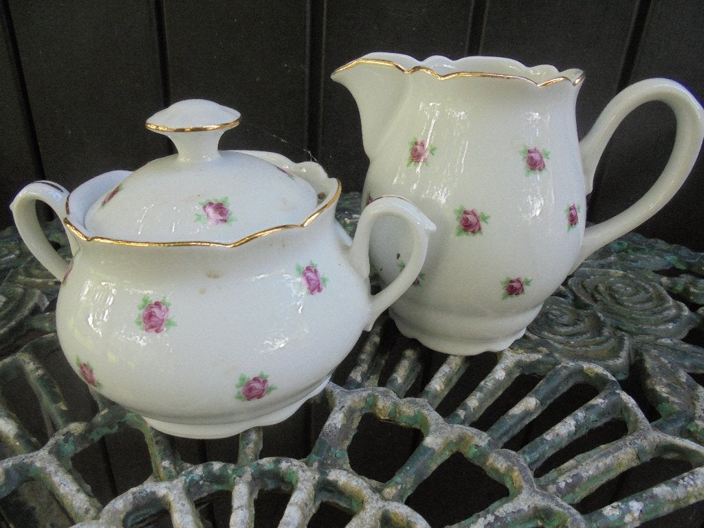 Roomstel M Z / Magvam met roze roosjes, Ophalen of Verzenden