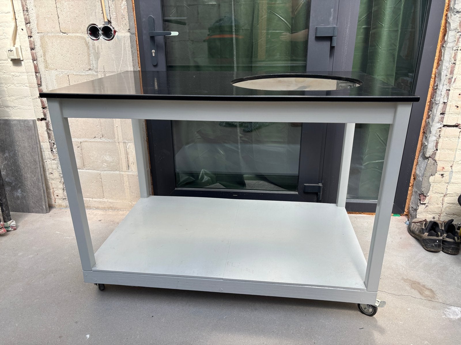 Buitenkeuken / werktafel met wielen en Cadac skottel optie, Ophalen, Zo goed als nieuw