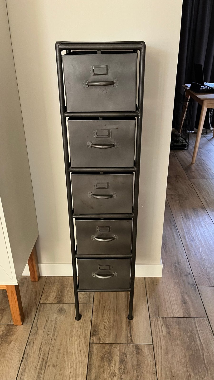 Metalen ladekast met 5 laden - Industrieel design, Huis en Inrichting, Ophalen, Minder dan 50 cm, Gebruikt, 5 laden of meer