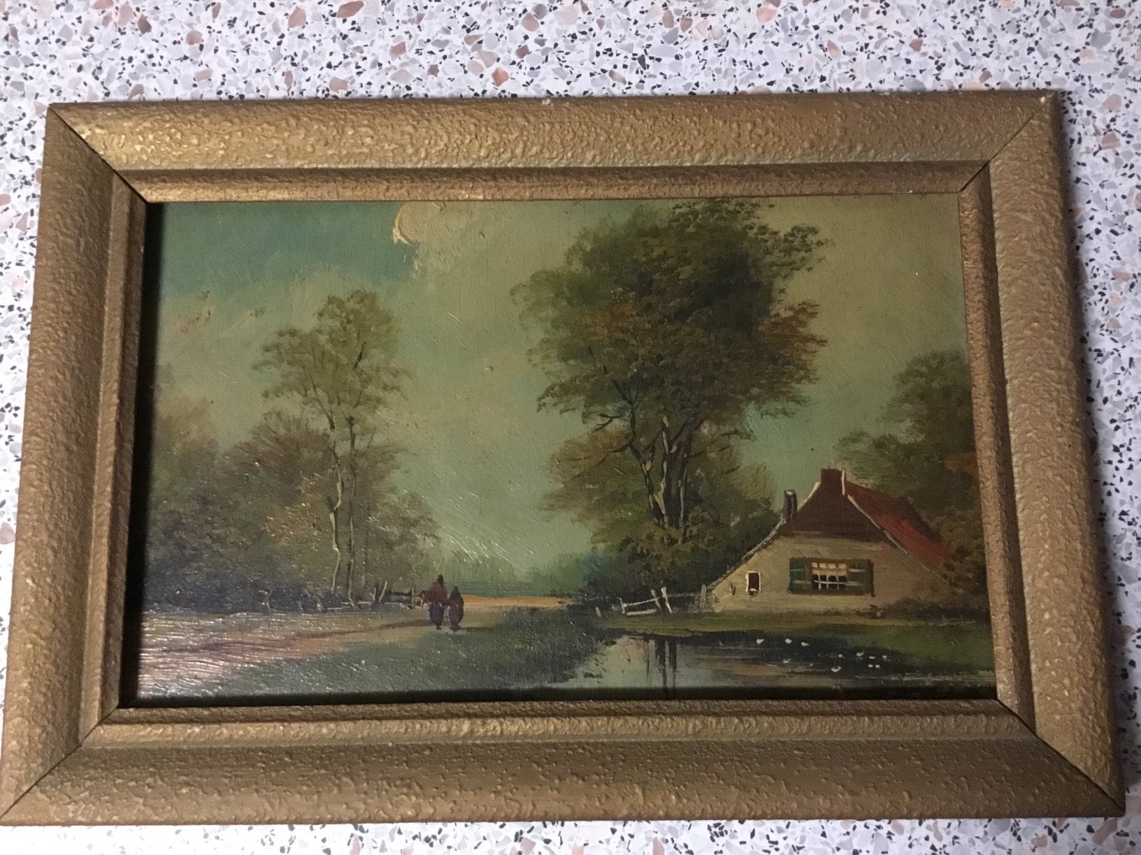 Mooi schilderij olieverf 24x35 cm. Verzenden €9,45 kk., Ophalen