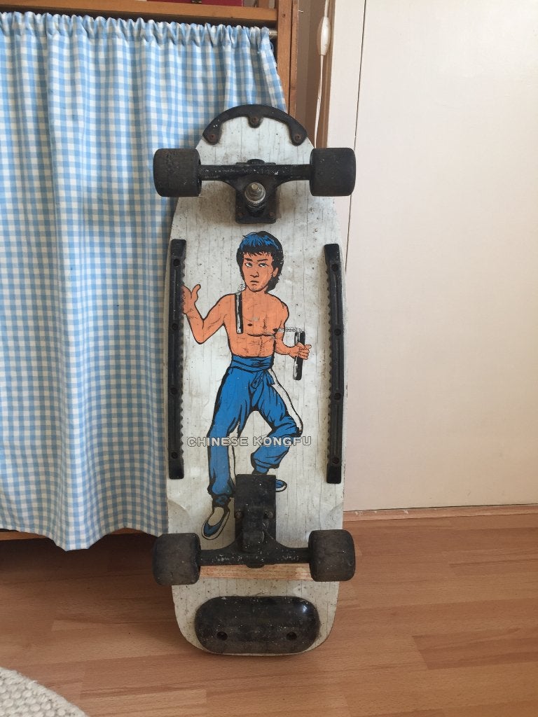 Vintage Kung Fu Bruce Lee achtig Skateboard 1990 Adelaar, Ophalen of Verzenden, Gebruikt, Skateboard
