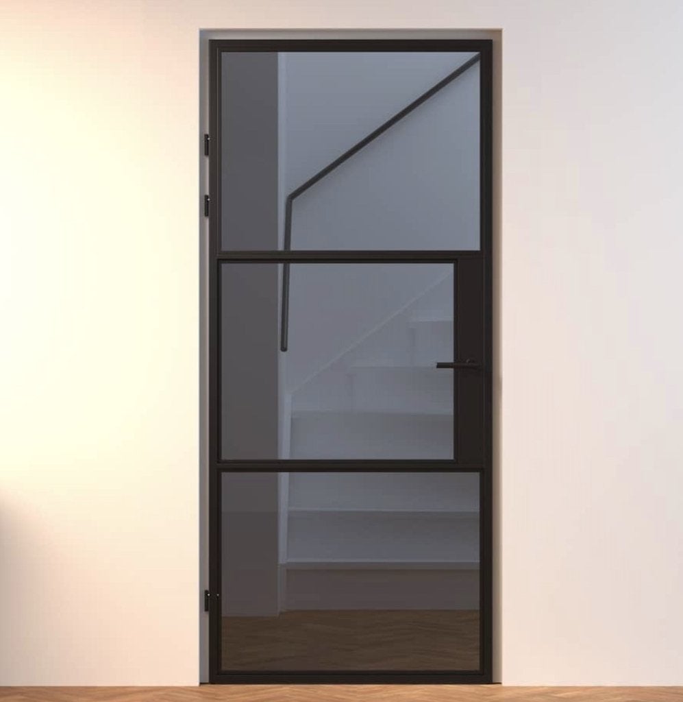 Aluminium binnendeuren met glas in Zwart en Brons, Niet ingevuld, 80 tot 100 cm, Binnendeur, Niet ingevuld