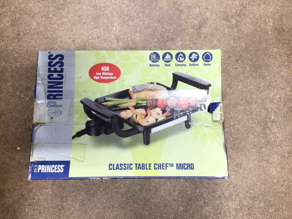 klein elektrisch tafel grillplaatje merk Princess, Ophalen, Zo goed als nieuw, Tafelgrill