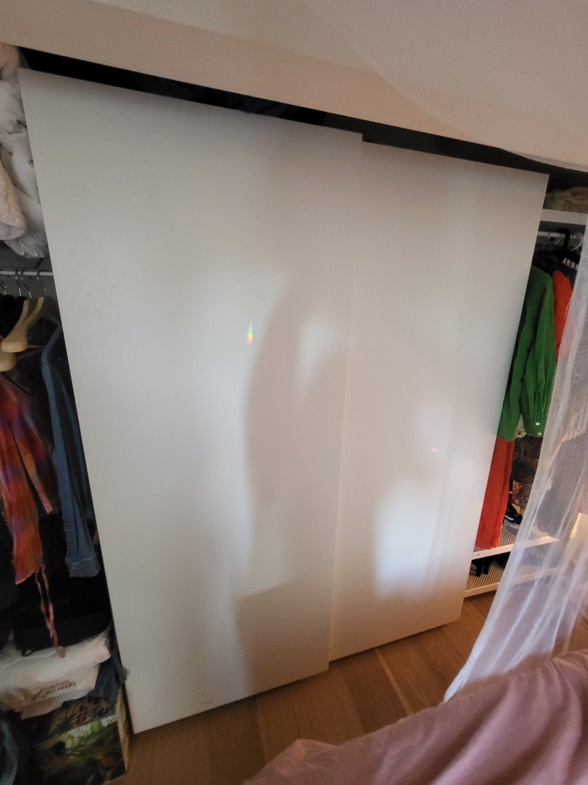 Witte pax ikea kledingkast met schuifdeuren, Ophalen, Gebruikt, 100 tot 150 cm, 200 cm of meer