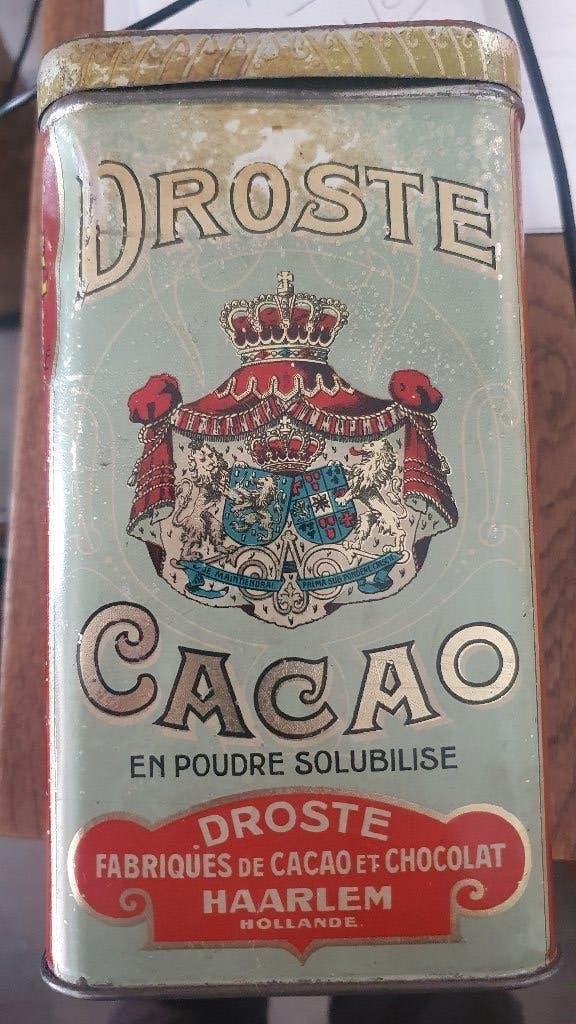 3 Droste cacao blikken, waarvan één ca. 100 jaar oud, Verzamelen, Blikken, Ophalen, Gebruikt, Overige, Droste