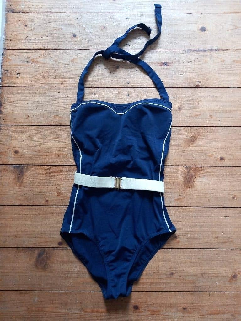 Ani Ani.  badpak blauw/gouden accenten. Mt. 38, Blauw, Badpak, Ophalen of Verzenden, Zo goed als nieuw