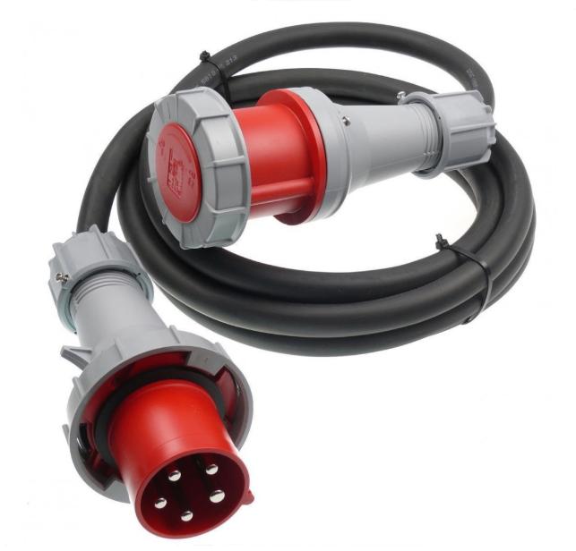 CEE 63A verlengkabel 5 meter 5G10mm2 5-polig 400V IP67, Verzenden, Nieuw, Kabel of Snoer