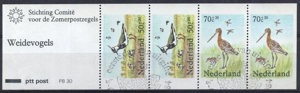 Inhoud boekje (2) - zomer 1984 - weidevogels - aanhangsel, Verzenden, Na 1940, Gestempeld