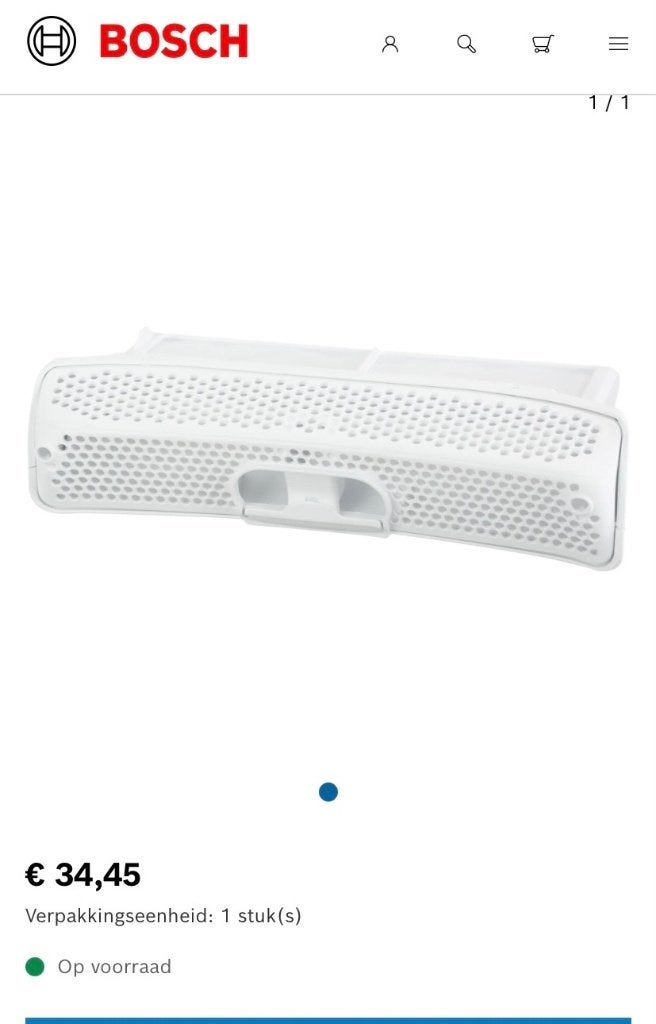 Z.G.A.N. Pluizenfilter Bosch Siemens, Witgoed en Apparatuur, Wasdrogers, Ophalen, Minder dan 85 cm, 8 tot 10 kg, Nieuw