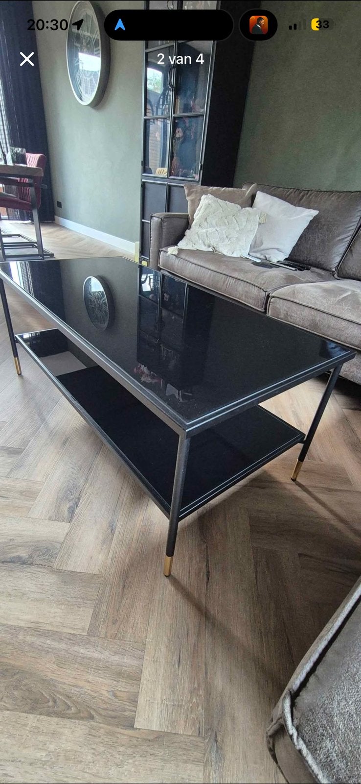 Salontafel glas, Ophalen, Gebruikt, 100 tot 150 cm, 50 tot 100 cm