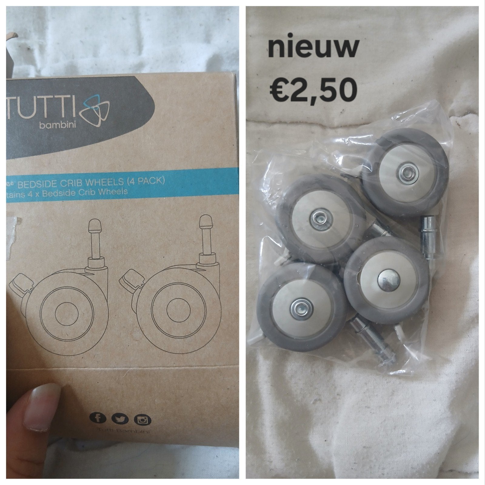 co sleeper wielen, Doe-het-zelf en Verbouw, Ophalen, Nieuw