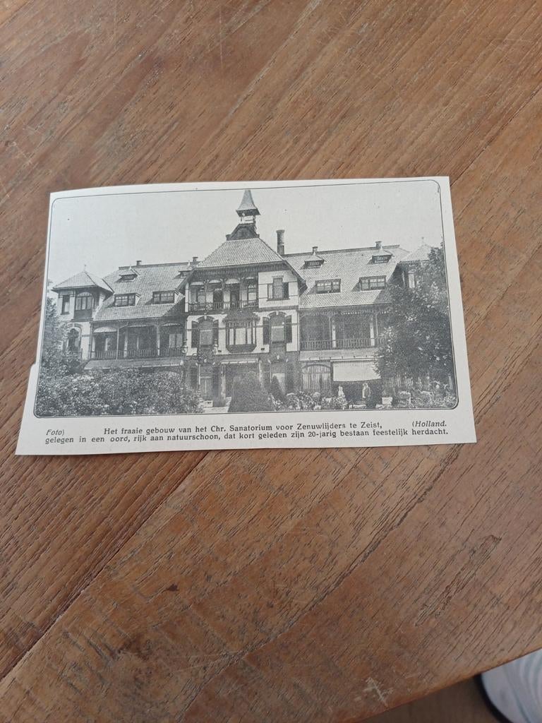 Knipsel sanatorium Zeist 1923, Ophalen of Verzenden, 1920 tot 1940, Knipsel(s)