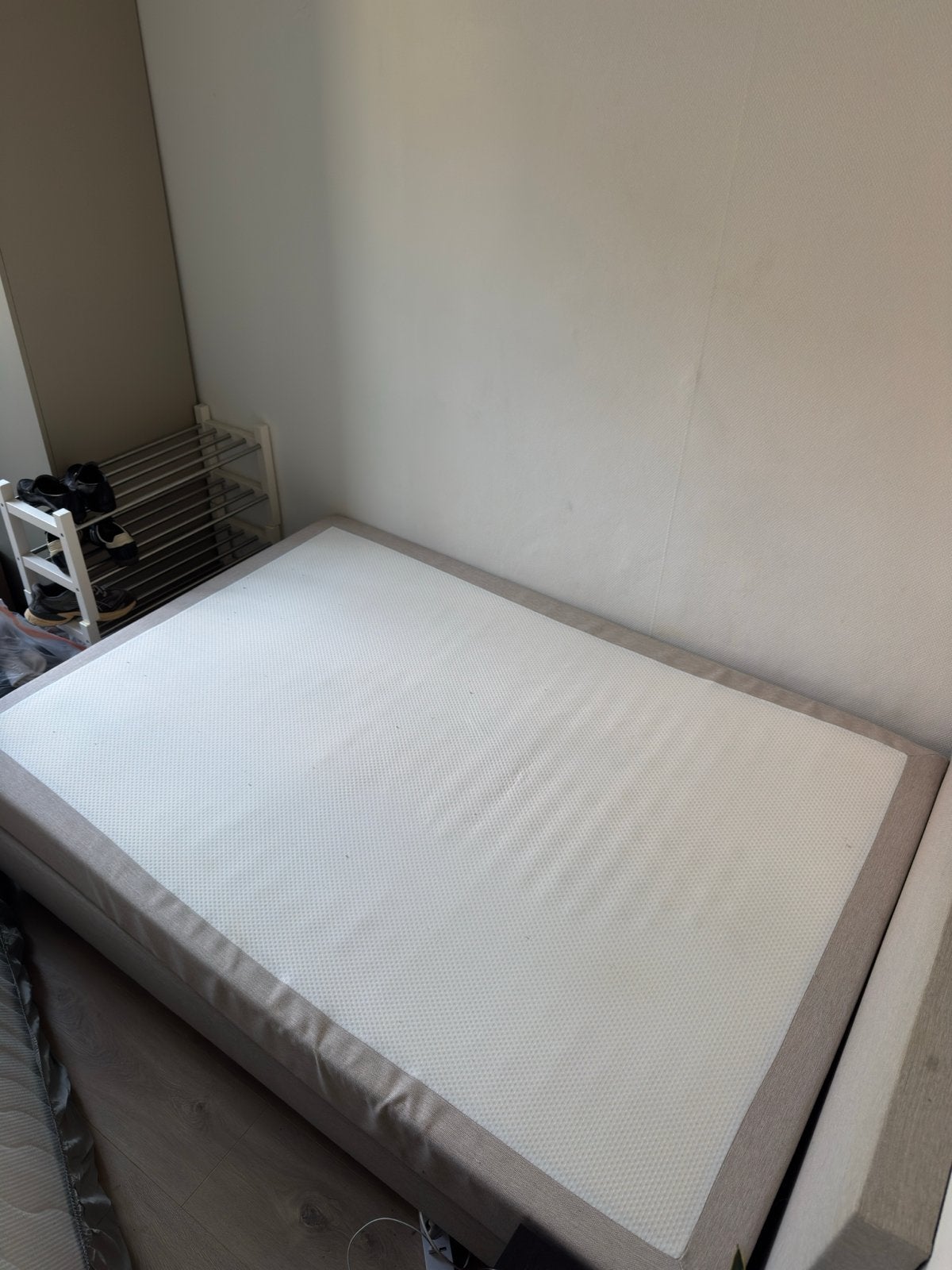 GRATIS maastricht twijfelaar boxspring met hoofdbord, Ophalen, Gebruikt, Tweepersoons, 140 cm