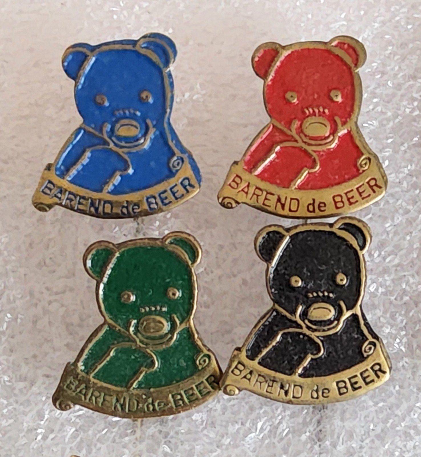 4 Speldjes Barend de Beer - Vintage Collectie, Ophalen of Verzenden, Gebruikt, Overige onderwerpen, Speldje of Pin