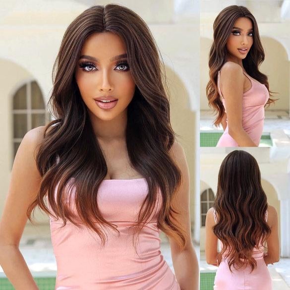 Luxe pruik lang haar in bruinmix zonder pony model Zea, Sieraden, Tassen en Uiterlijk, Uiterlijk | Haarverzorging, Ophalen of Verzenden